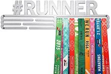 United Medals #RUNNER Sport Medal Hanger Display | Stainless Steel Medal holder | Awards display rack for up to 48 medals