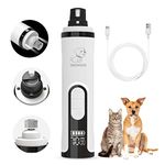 Professional Dog Nail Grinder with 2 LED Light & 3-Speed - Rechargeable and Powerful Claw Care Solution Electric, Ultra Quiet and Safe Grinding for Small Medium Large Dogs and Cats