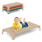 Costzon Daycare Cots for Kids, 6 Pieces Space-Saving Stackable with Sturdy Metal Frame, Comfy Oxford Cloth, Easy Assembly Required, Portable Nap Cot for Preschool (53" x 24" x 7", Multi-Color)