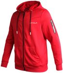 Spyder Men's Active Sweatshirt - Performance Tech Fleece Zip Hoodie Sweatshirt - Workout Full Zip Track Jacket for Men (S-XL), Spyder Red, Large