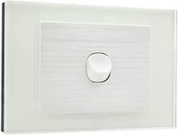 Contech CLSOL 1 Gang Wall Light Switch, 2 Way, Glass Panel, White Textured, Push Button, Horizontal & Vertical 10A 250V, SAA