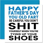 Funny Fathers Day Cards for Dad - Old Fart - Joke Fathers Day Card for Dad from Son Daughter, Father Birthday Gifts, 145mm x 145mm Father's Day Greeting Cards for Daddy Papa