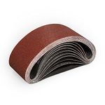 Sruhrak 75 x 533 MM Sanding Belts, 80 Grits Fabric Sanding Belts for Stripping and Sanding - 15 Pack