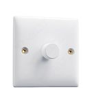 Dimmer Switch for Lights White | VELTZ Pro | 1 Gang 2 Way 400W | Slim Curved Round Edge Design | Wall Electrical Power Switched