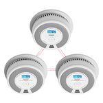 X-Sense Wireless Interlinked Combination Smoke and Carbon Monoxide Alarm, Smoke Alarm for Home with LCD Display & 10-Year Battery, Link+ Series, SC07-W, 3-Pack