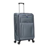 Aerostar Large 29” Lightweight Softshell Expandable Suitcase, Integrated Combination Lock, 4 Wheels Check in Luggage for 23kg (Grey, 111 litres)