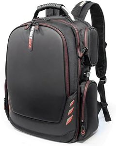 Mobile Edge Core Gaming Laptop Backpack for 17-18 Inch Laptops with USB Charging Port and Cable, TSA-Friendly, Black/Red