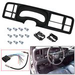 YHB Double DIN Dash Kit W/Wiring Harness & Antenna Adapter Fit 1999-2002 GM Full-Size Trucks/SUV's Silverado Sierra - Double Din Dash Bezel Cover Kit Car Stereo Radio Install Dash Kit