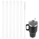 6pcs Replacement Straw for Yeti 42oz, Reusable Straws with Long Straw Brush Plastic Drinking Straws & Straw Cleaner Compatible with Yeti Cups and Other 10.6in Tumblers