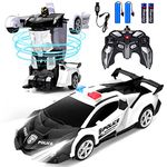 Dolanus Remote Control Car - Transform Robot RC Cars Contains All Batteries: One-Button Deformation and 360 Degree Rotating Drifting, Present Christmas Birthday Gift for Boys/Girls