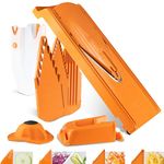 Börner Vegetable Slicer V3 (Professional Set) • Multifunctional & Adjustable Vegetable V-Slicer • for Slices, Julienne, Dices • Stainless Steel V-Blade • Kitchen Slicer Set • Color: Orange