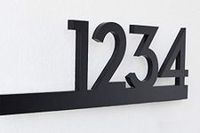 Modern House Numbers - Black with Black Acrylic - Contemporary Home Address - Underline Sign Plaque - Door Number - Apartment - Hotel Room