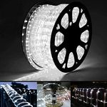 Jnaurb 150ft LED Rope Lights Outdoor, 1080 LED Connectable & Flexible Tube Lights with 8 Modes, Waterproof LED Rope Lighting for Garden, Patio, Bedroom, Party, Indoor Outdoor Xmas Decoration (White)