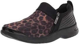 BZees Women's Axis Sneaker, Black Leopard Print Fabric, 7.5