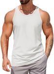 COOFANDY Men's White Tank Tops Y Back Workout Muscle Tank Gym Sleeveless Tee Shirts Running Weightlifting Tanks