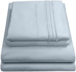 Sweet Home Collection 1800 Thread Count Bed Set Egyptian Quality Brushed Microfiber 4 Piece Deep Pocket Sheets King Misty Blue
