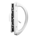 Prime-Line C 1225 Mortise Style Sliding Patio Door Handle Set - Replace Old or Damaged Door Handles Quickly and Easily – White Diecast, Non-Keyed, Fits 3-15/16” Hole Spacing (1 Set)