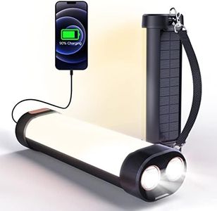 Solar Lampara Camping, Linterna LED Recargable, 3 Modos de Iluminación y 13 Efectos de Luz, con Imán y Acollador Lámpara de Emergencia para Camping, Emergencia, Senderismo, Pesca