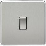 Knightsbridge SF2000BC Screwless 10 A 1-Gang 2 Way Switch, Brushed Chrome