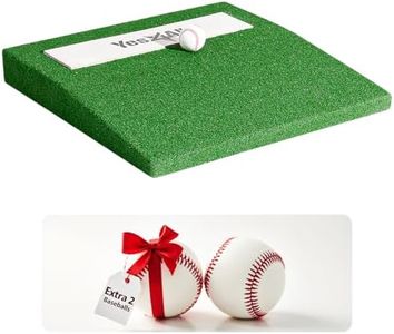 Yes4All Portable Pitching Mound and 2 Baseballs, Pitchers Mound Baseball, Softball Pitching Mound with Antifade Turf and Regulation Pitching Rubber 30 x 30 x 4 Inch for Indoor and Outdoor.
