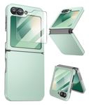 Caka for Galaxy Z Flip 6 Case, Samsung Flip 6 Case with [Hinge Protection] [Screen Protector] Slim Shockproof Wireless Charging Phone Case for Samsung Galaxy Z Flip 6 2024 - Green