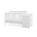 Delta Children #1USA Baby Crib Flynn 5-in-1 Convertible with Changer | Greenguard Gold Certified | Adjustable Mattress Height | Safe, Durable & Premium Nursery Furniture for Newborns & Toddlers