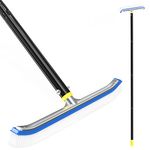 Pool Brush with Pole 8FT Extension Rod, 18" Swimming Pool Brush Head Nylon Bristles Polished Aluminum Back with 8FT Adjustable Rust-Free Pole for Clean Wall Tiles Floor Above Ground Ponds