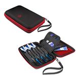 Harrows Darts Case Blaze Pro 6 | Dart Case Darts Holder I Darts Case Holds 6 Darts | Protective EVA Material | Professional Darts Accessories I Holds 6 Darts Fully Assembled (Lack Red)