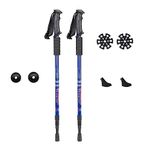 Fariox Trekking Poles Shock Absorbing Adjustable Hiking or Walking Sticks for Hiking Collapsible Strong,2-Pack Lightweight Walking Pole, All Terrain Accessories and Carry Bag (Blue)