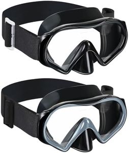Aegend 2-Pack Snorkel Mask Goggles with Nose Cover with Adjustable Soft Knitted Strap, Panoramic 180°View, Anti-Fog Anti-Leak Swim Goggles with Adult&Youth Replacement Snorkeling Gear-Mask Only