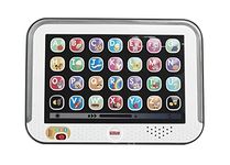 Fisher-Price Pretend Tablet Toddler Learning Toy with Lights Music and Smart Stages Educational Content, Gray, Laugh & Learn UK English Version, CDG33