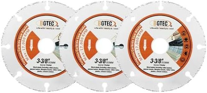 BGTEC Diamond Wood Cutting Disc,3-3/8"/85mm Vacuum Brazed Carbide Cut-Off Wheel Blade for Wood Board, Gypsum Board, Rubber Pipe, Plastic