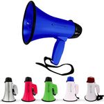 Technical Pro 20 Watts Lightweight Portable 300M Range Blue and Black Megaphone Bullhorn with Strap, Siren, and Volume Control, Good for Trainers, Soccer, Football, Baseball, Coaches