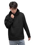 Velosso Masked Hoodie Long Sleeve Casual Hooded Sweatshirt Fleece Cover Mask Snood Hoodie Pullover Drawstring Hood (Black, S)