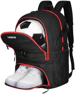 LARIPOP Soccer Backpack,Basketball Backpack with Ball Holder and Shoe Compartment,Men&Women Gifts Backpack for Basketball Accessories Training Equipment Fits Volleyball,Soccer,Sports Gifts