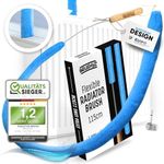 BRUSHYZ Radiator Cleaner Brush 115 cm - [GRADE 1.2] - Soft Polyester Radiator Brush - Radiator Cleaning Brush for Saving Heating Costs - Radiator Duster Brush Long Thin - Radiator Brushes for Cleaning