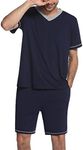 Ekouaer Mens Pajama Set Short Sleev