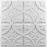 Art3d Drop Ceiling Tiles 2x2, Glue-up Ceiling Panel, Fancy Classic Style in White