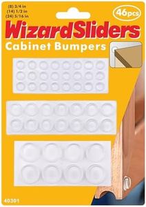 46Pcs Self Adhesive Cabinet Door Bumpers,3-Shape Cabinet Bumpers Clear Value Pack,Rubber Bumpers for Cabinet Doors,Furniture Drawers,Wall Protection,Wall Protectors & Noise Reduction by WIAZRD SLIDERS