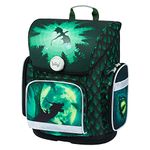 Baagl School Bag Boys Girls 1st Class (or 2nd Grade), Ergo School Bag Boys Girls Primary School, Lightweight Kids Satchel School Backpack with Chest Strap, dragon