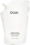 OUAI Medium Conditioner Refill - Hydrating Hair Conditioner with Coconut Oil, Babassu Oil, and Keratin - Strengthens, Repairs and Adds Shine - Paraben and Phthalate Free Hair Care Products - 32 oz