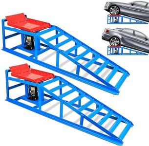 Worcest 2PCS 5T 11060lbs Hydraulic Car Ramps for Home Garage Oil Changes