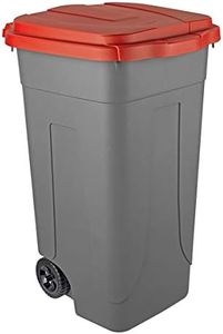Bidone raccolta differenziata Mobil Plastic Lt. 80 con ruote - Fondo grigio e coperchio rosso