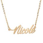 AOLO Gold Plated Handwriting Nicole Name Necklace