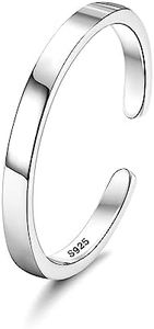 Chriscoco Anillos de Plata de Ley 925 para Mujer Ajustable Anillo de Banda Anillos de Compromiso Alianza Boda Anillo Abierto para Mujer 1/2/3/4/5/6/8/10/15MM