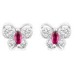 GIVA 925 Silver Pop Pink Studded Butterfly Studs | Gifts for Girlfriend, Gifts for Women and Girls | With Certificate of Authenticity and 925 Stamp | 6 Month Warranty*