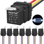 DaierTek 12V Relay with Built-in Diode & 12 AWG Harness Socket 30A/40A Heavy Duty SPDT 5 Pin Relay Switch Waterproof for Automotive Car Marine Boat -8pcs