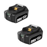 2 Pack 18V 5.5Ah BL1850B-2 Lithium Battery Replace for Makita 18V Batteries BL1850