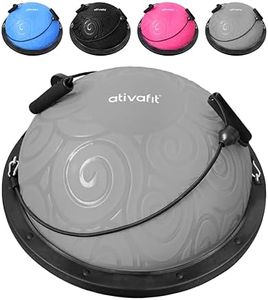 ATIVAFIT HALF BALL BALANCE TRAINER Inflatable Yoga‑Stability Ball for Core Strength & Home Workouts with Resistance Bands, Pump & Anti‑Slip Base (Supports up to 660 lbs)