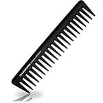 Charlemagne Carbon Styling Comb - Wide Tooth Comb - Wide Comb Hair Comb - Developed By Barbers - Designed In Germany - Curl Texture Detangling Comb - Straight Wide Tooth Comb - Hair Styling Comb